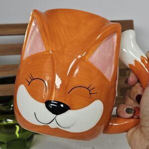 3D Mug Orange Red Fox 16 oz Ceramic Coffee Mug Tea Cup Office Home Decor Read: